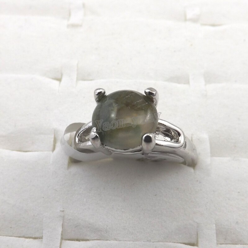 Wholesale 50PCS Mix Lot Grey and Green Natural Stone Rings Fashion Jewelry Lady's Ring 2